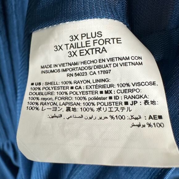 Old Navy Womens size 3X Long Sleeve Pleated Pintuck Tunic Dress Blue - Picture 10 of 10